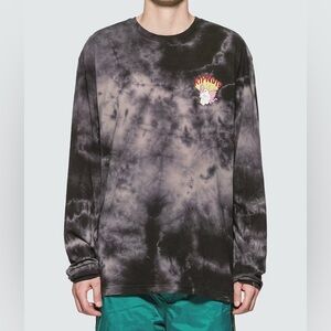 Ripndip Nerm Angel (Black Lightning Wash)Black Gray Tie-Dye L/S Graphic Tee